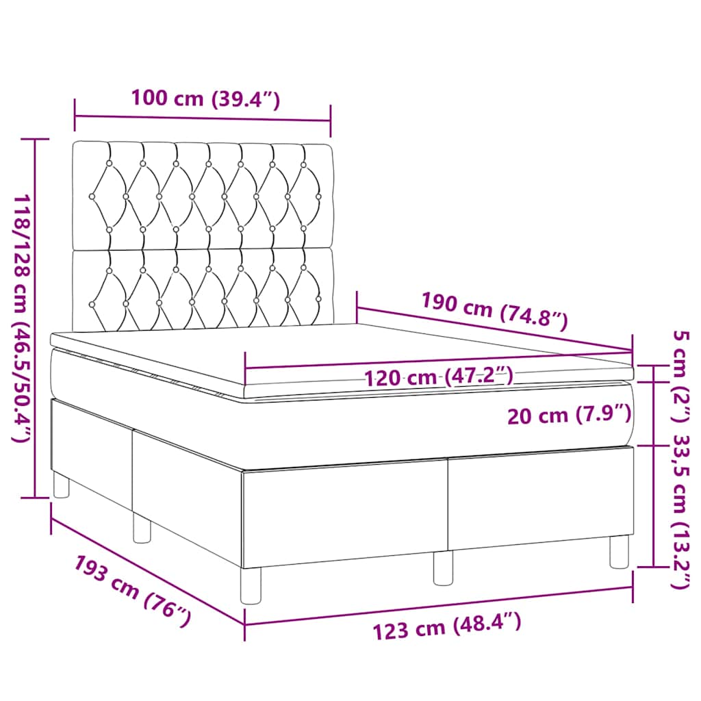 Boxspring met matras fluweel donkerblauw 120x190 cm is nu te koop bij PeponiXL, paradijselijk wonen!