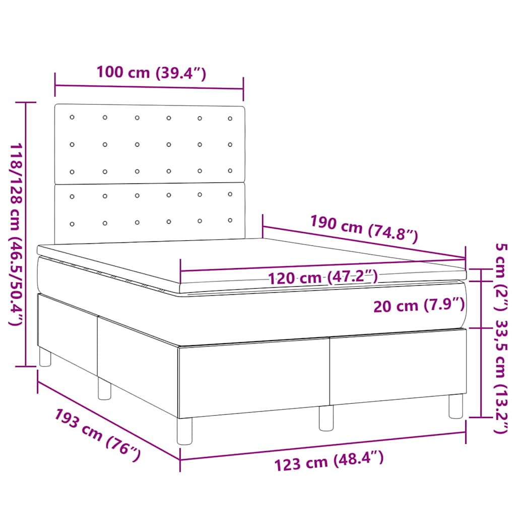 Boxspring met matras fluweel roze 120x190 cm is nu te koop bij PeponiXL, paradijselijk wonen!