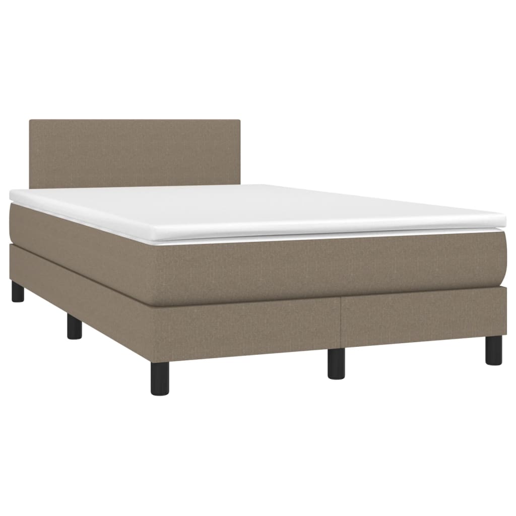 Boxspring met matras en LED stof taupe 120x190 cm is nu te koop bij PeponiXL, paradijselijk wonen!