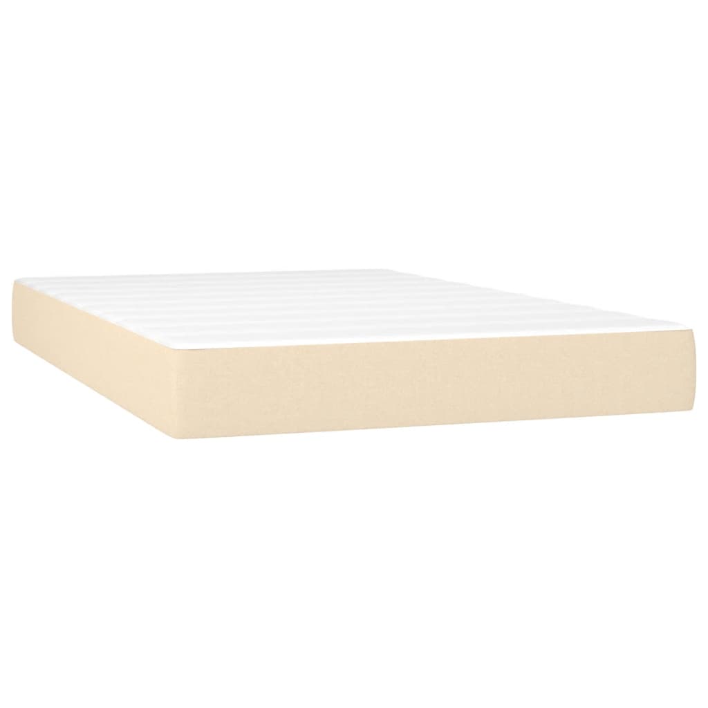 Boxspring met matras en LED stof crèmekleurig 120x190 cm is nu te koop bij PeponiXL, paradijselijk wonen!