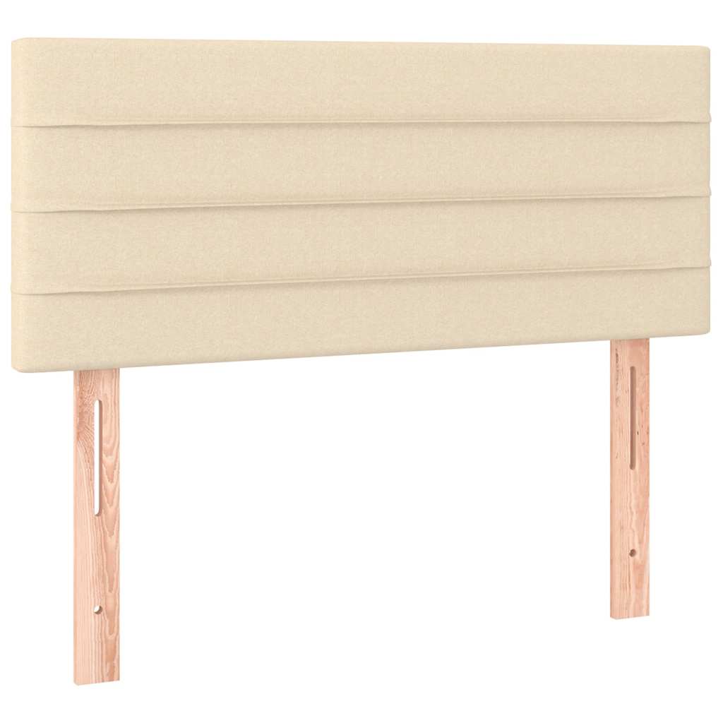 Boxspring met matras en LED stof crèmekleurig 120x190 cm is nu te koop bij PeponiXL, paradijselijk wonen!