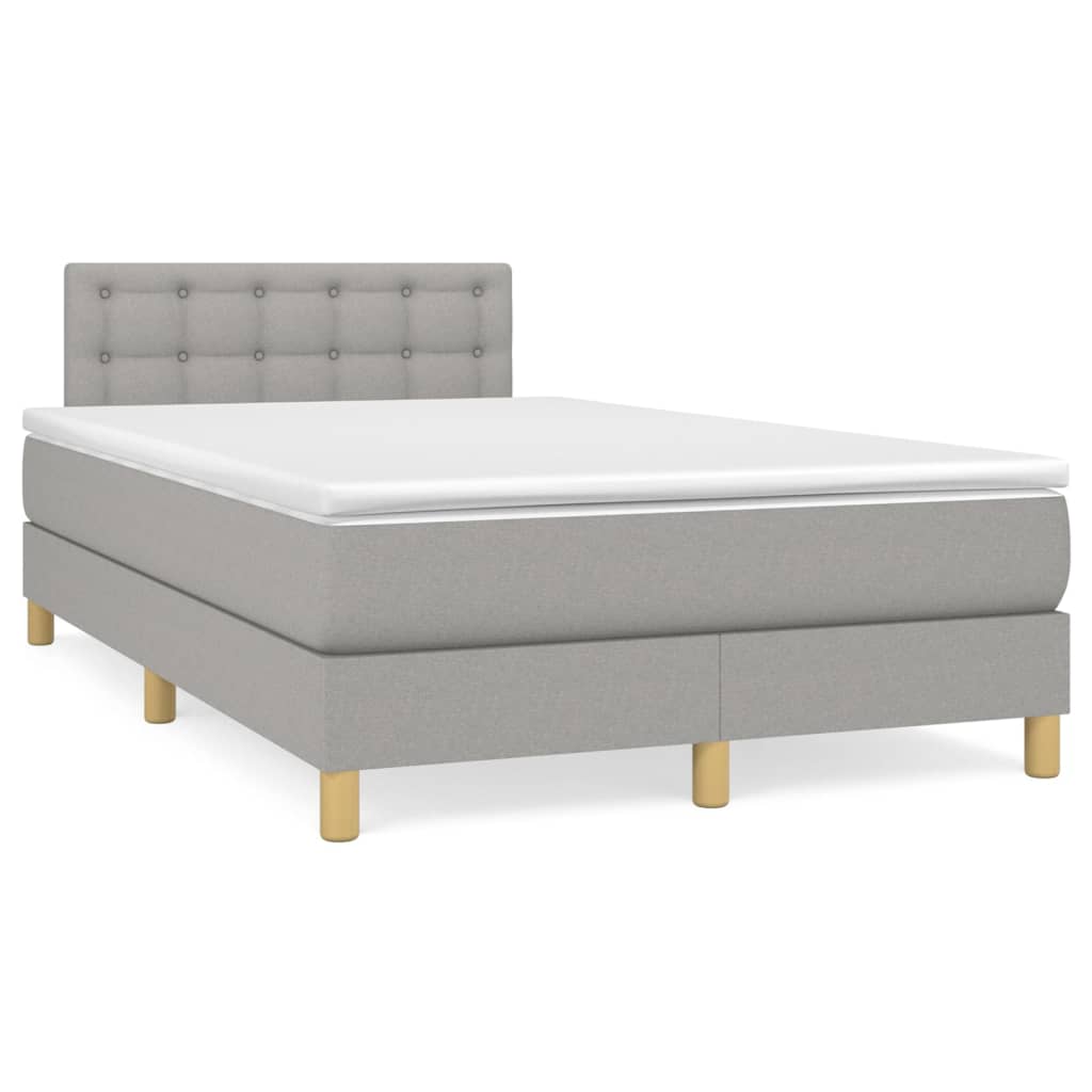 Boxspring met matras en LED stof lichtgrijs 120x190 cm is nu te koop bij PeponiXL, paradijselijk wonen!