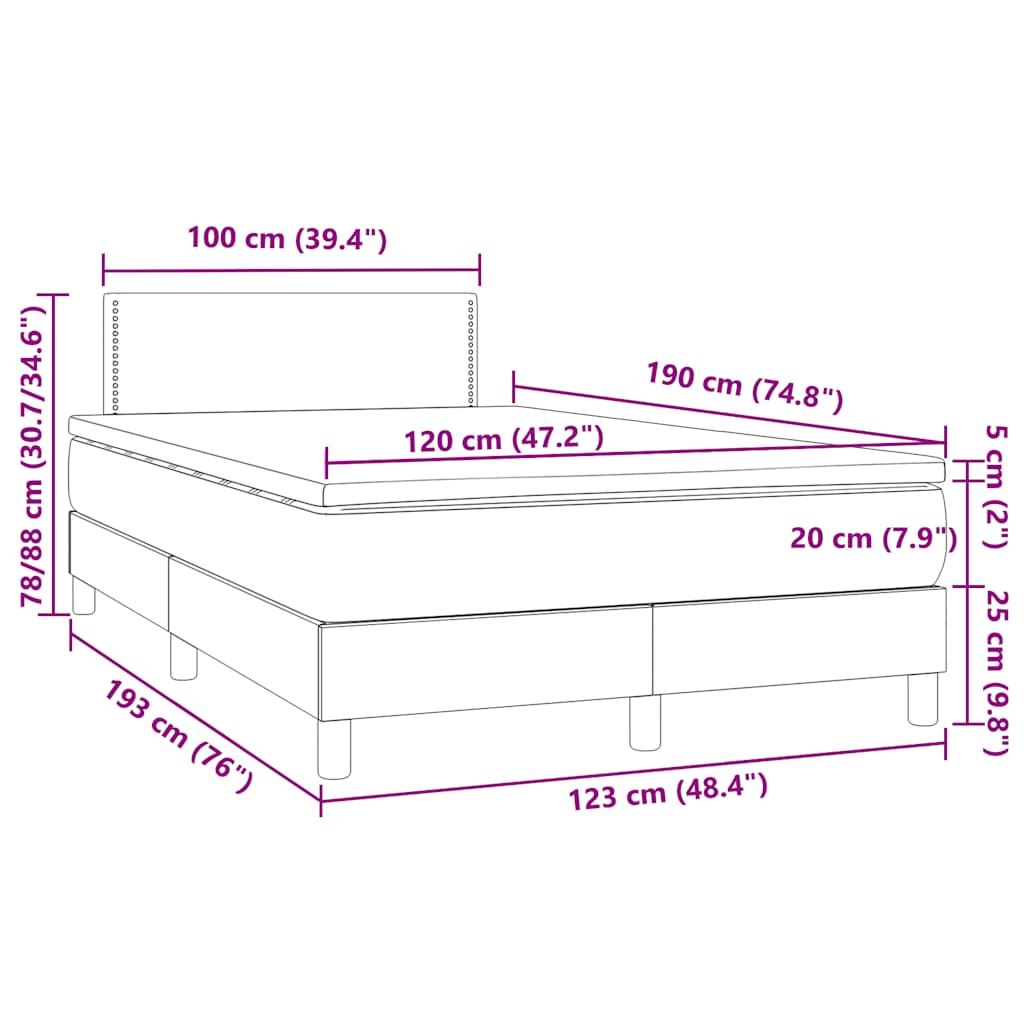 Boxspring met matras en LED kunstleer zwart 120x190 cm is nu te koop bij PeponiXL, paradijselijk wonen!