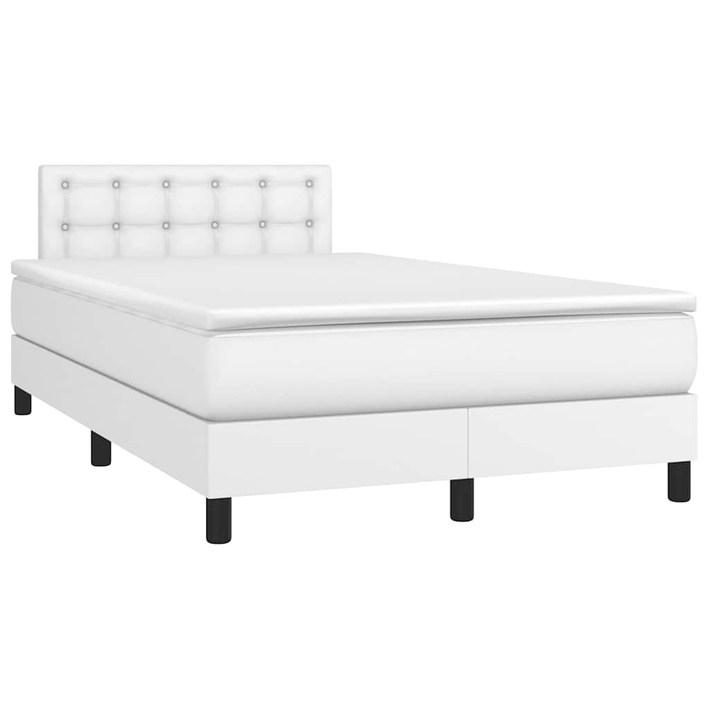 Boxspring met matras en LED kunstleer zwart 120x190 cm is nu te koop bij PeponiXL, paradijselijk wonen!