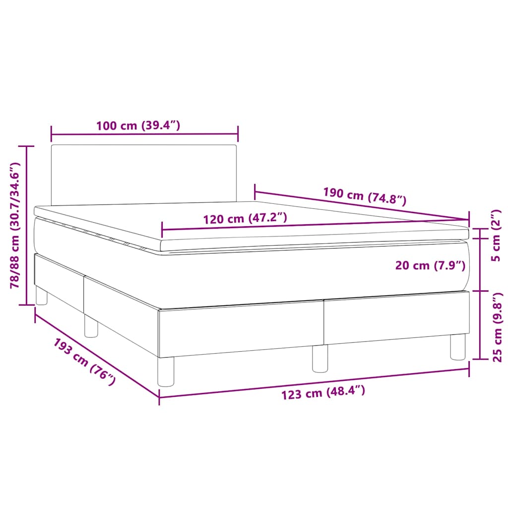 Boxspring met matras en LED fluweel roze 120x190 cm is nu te koop bij PeponiXL, paradijselijk wonen!
