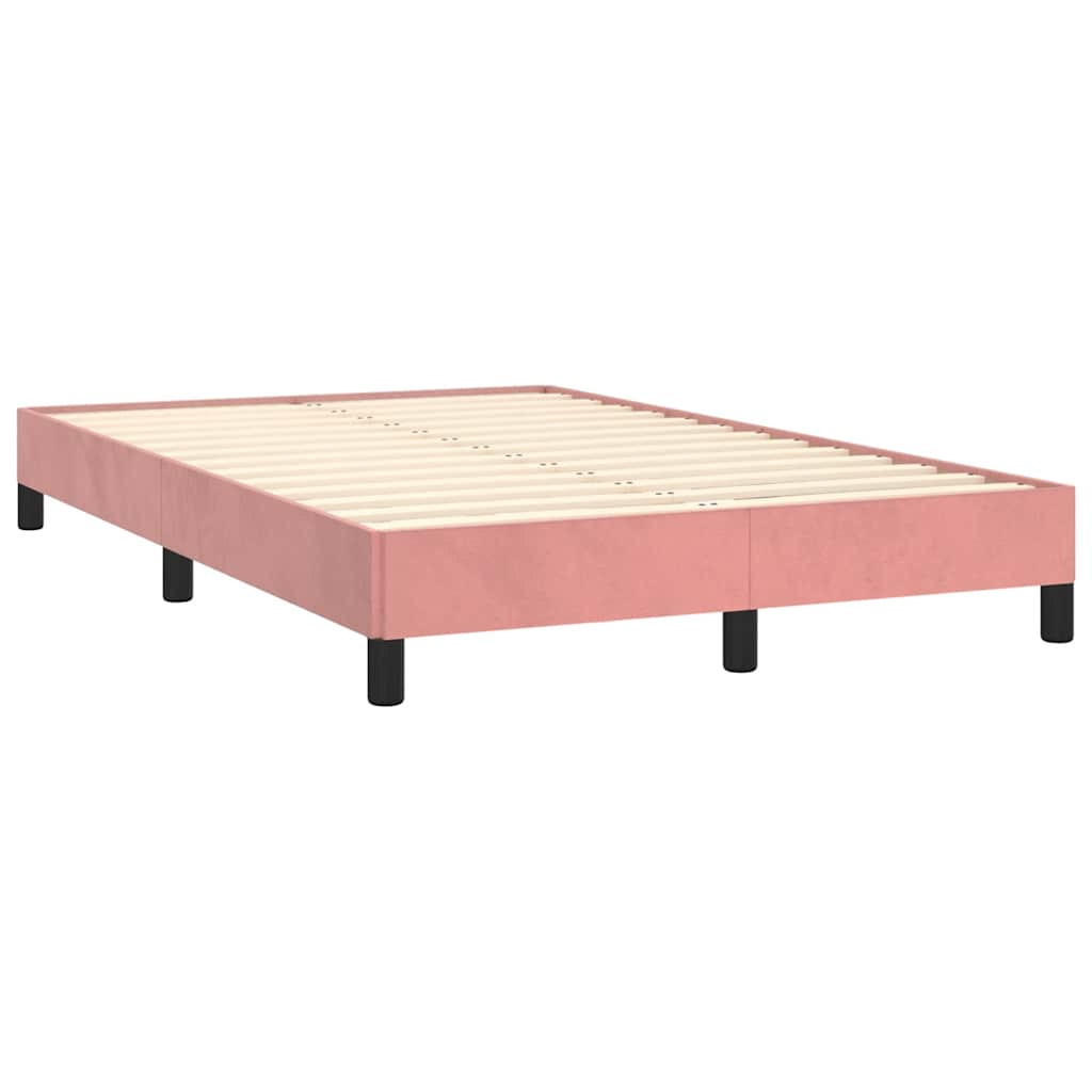 Boxspring met matras en LED fluweel roze 120x190 cm is nu te koop bij PeponiXL, paradijselijk wonen!