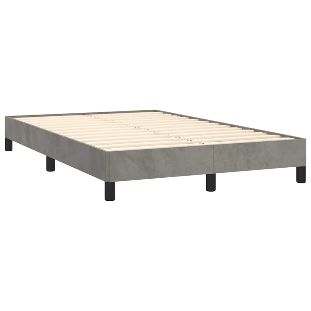 Boxspring met matras en LED fluweel lichtgrijs 120x190 cm is nu te koop bij PeponiXL, paradijselijk wonen!
