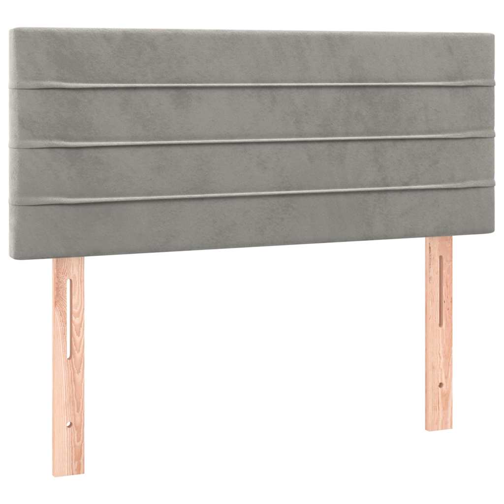 Boxspring met matras en LED fluweel lichtgrijs 120x190 cm is nu te koop bij PeponiXL, paradijselijk wonen!