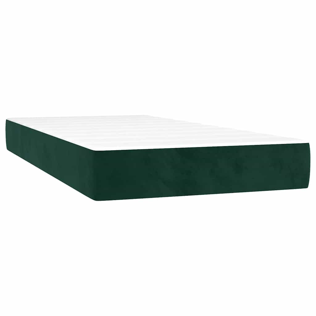 Boxspring met matras en LED fluweel donkergroen 120x190 cm is nu te koop bij PeponiXL, paradijselijk wonen!