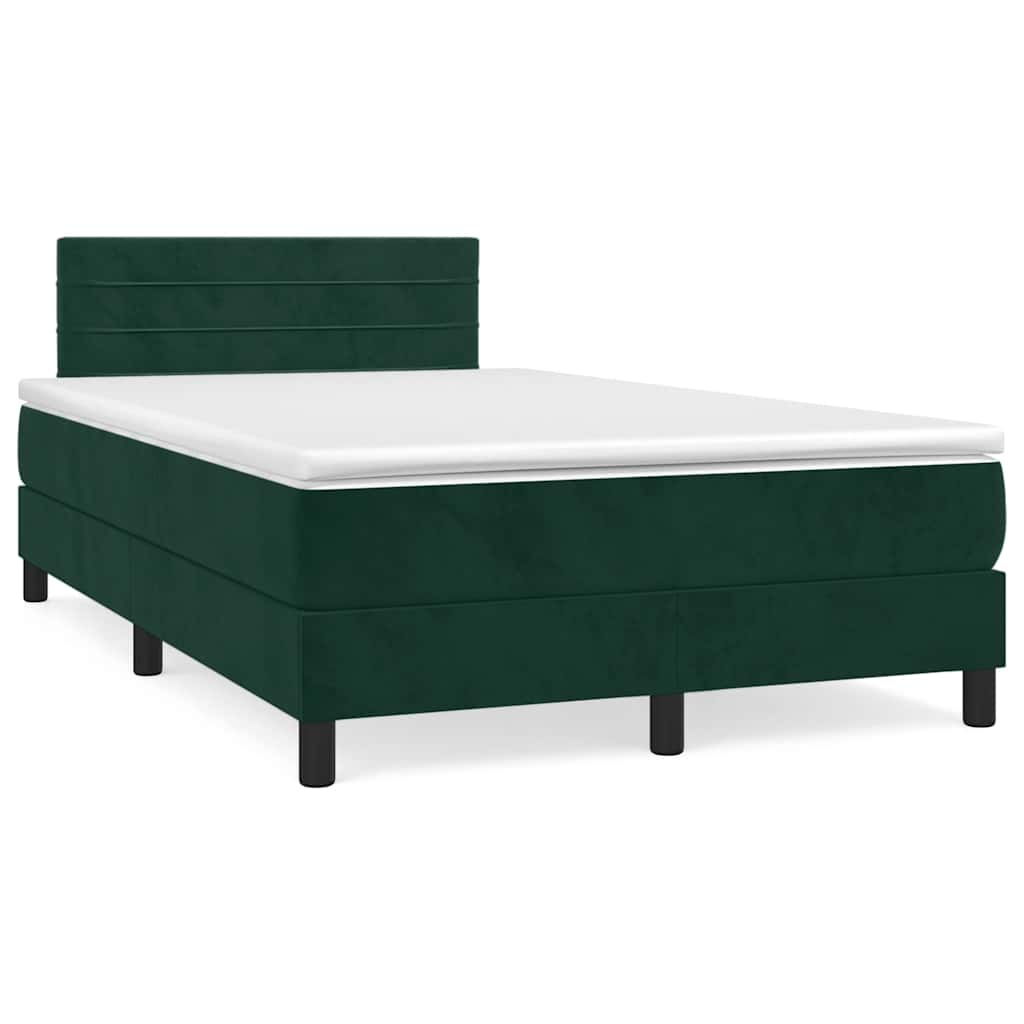 Boxspring met matras en LED fluweel donkergroen 120x190 cm is nu te koop bij PeponiXL, paradijselijk wonen!