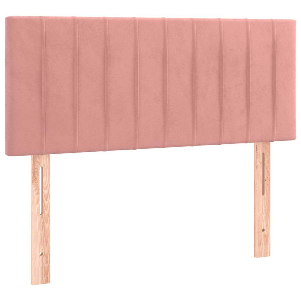 Boxspring met matras en LED fluweel roze 120x190 cm is nu te koop bij PeponiXL, paradijselijk wonen!