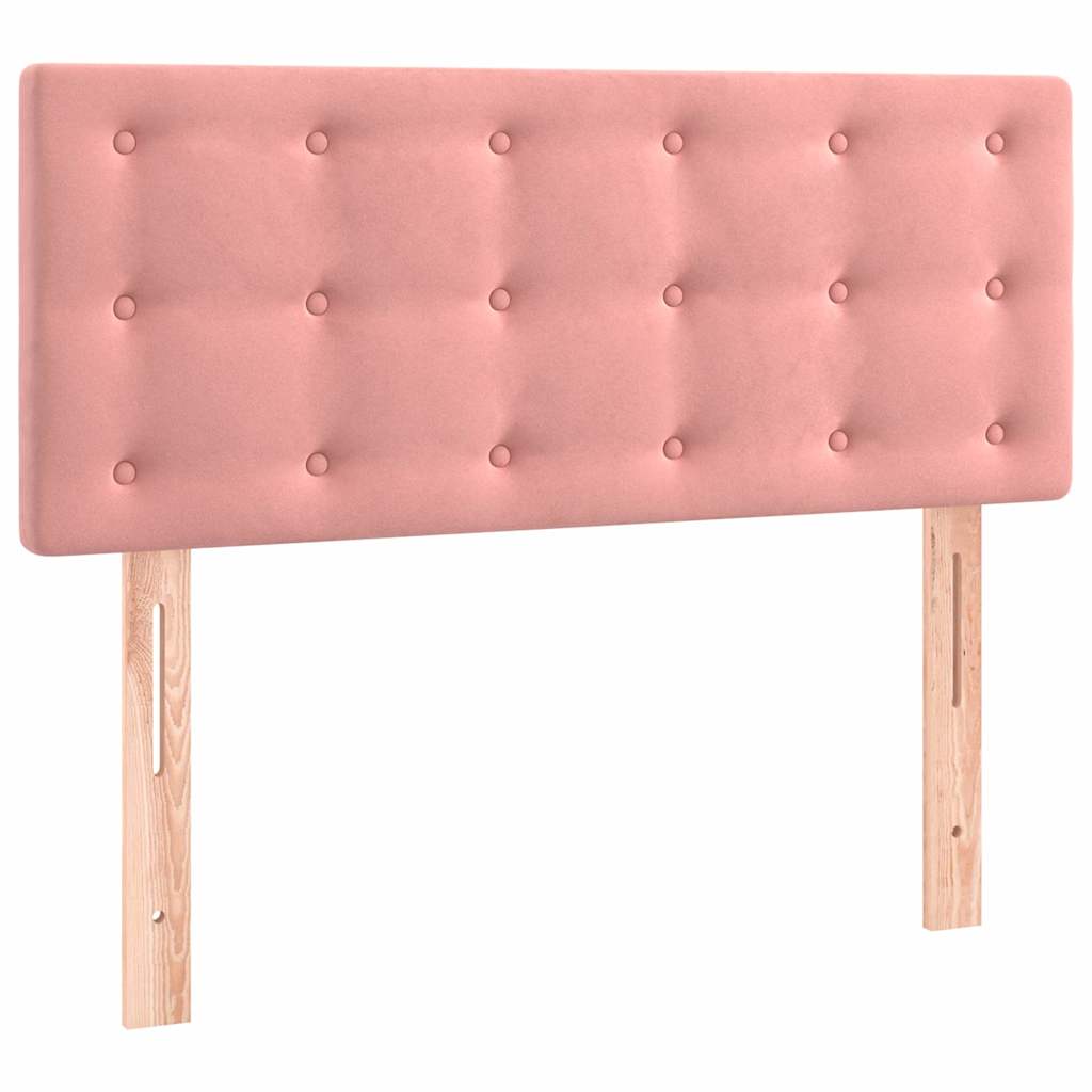 Boxspring met matras en LED fluweel roze 120x190 cm is nu te koop bij PeponiXL, paradijselijk wonen!