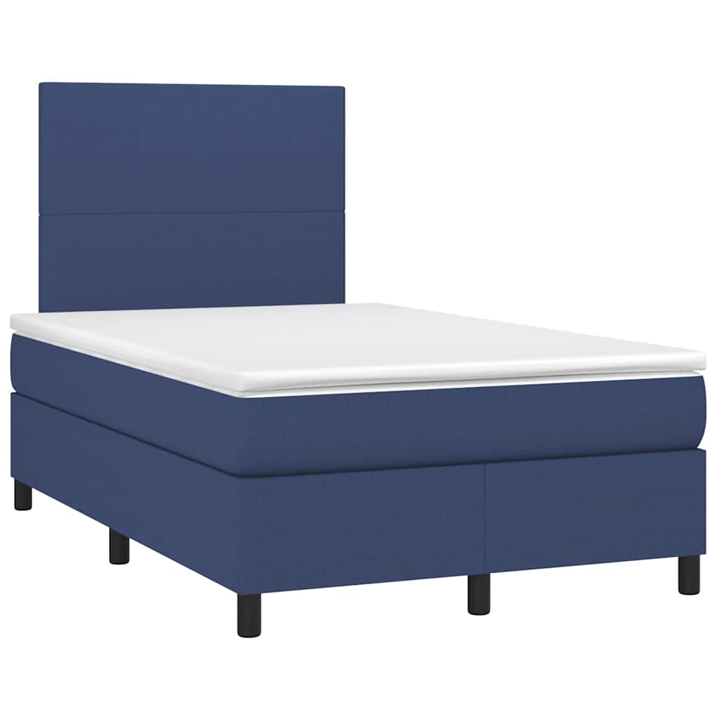 Boxspring met matras en LED stof blauw 120x190 cm is nu te koop bij PeponiXL, paradijselijk wonen!