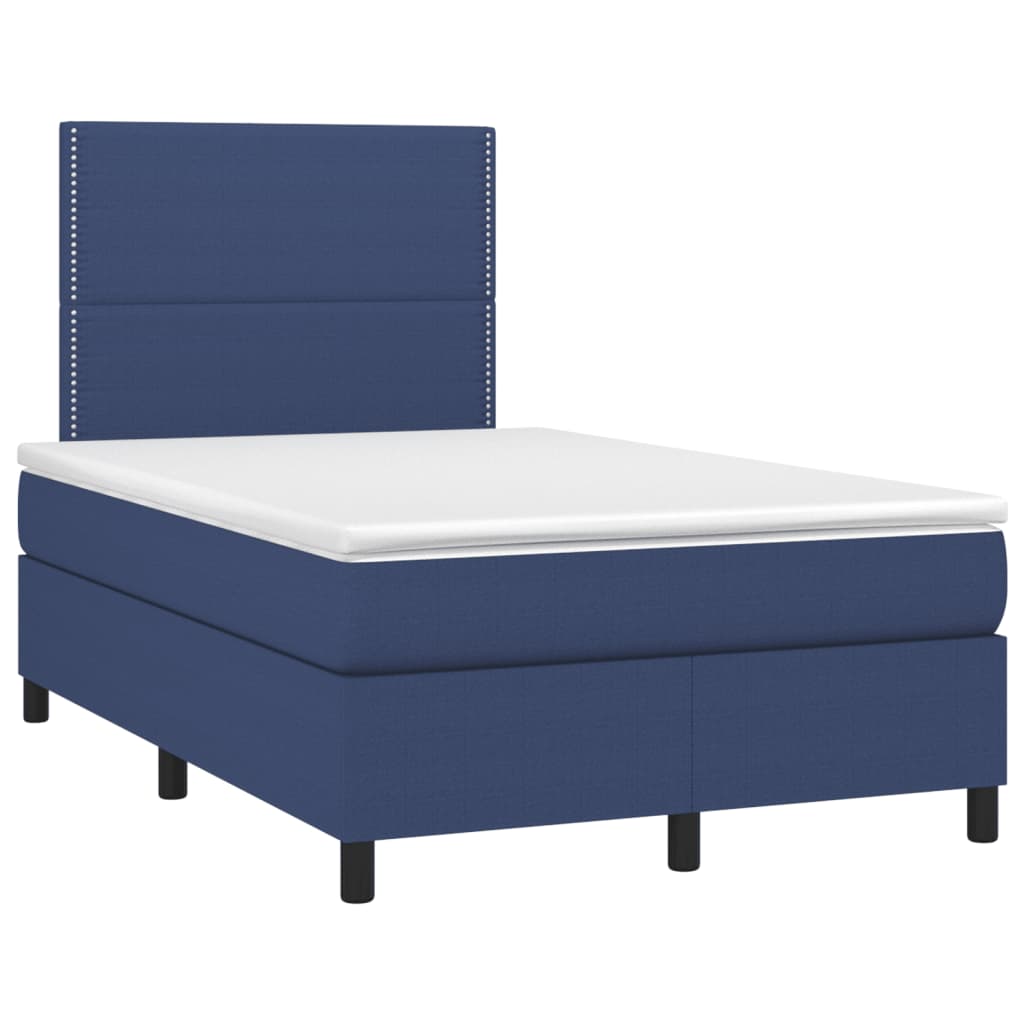 Boxspring met matras en LED stof blauw 120x190 cm is nu te koop bij PeponiXL, paradijselijk wonen!