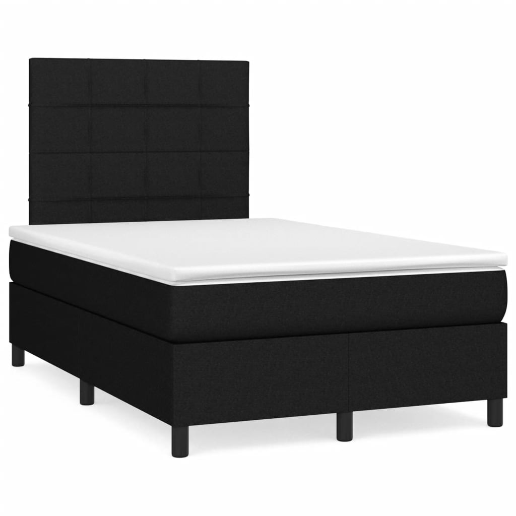 Boxspring met matras en LED stof zwart 120x190 cm is nu te koop bij PeponiXL, paradijselijk wonen!