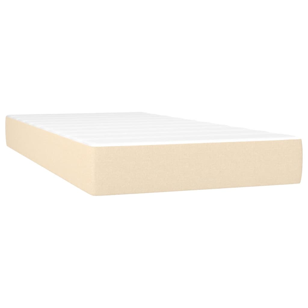 Boxspring met matras en LED stof crèmekleurig 120x190 cm is nu te koop bij PeponiXL, paradijselijk wonen!