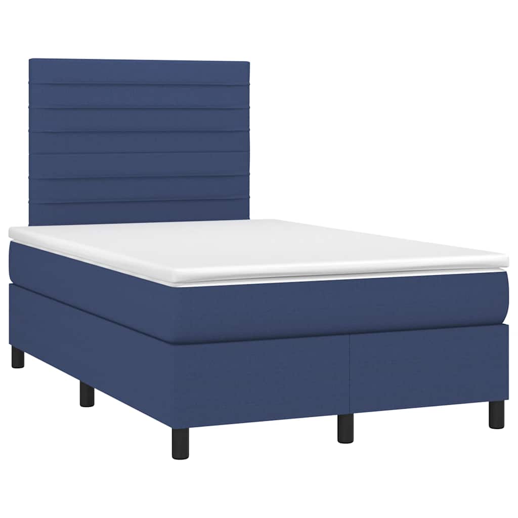 Boxspring met matras en LED stof blauw 120x190 cm is nu te koop bij PeponiXL, paradijselijk wonen!