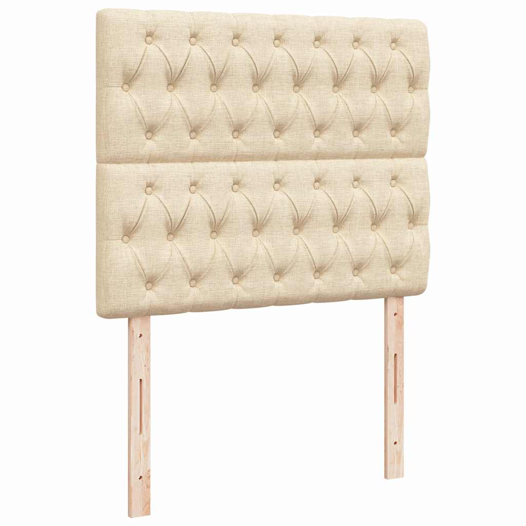 Boxspring met matras en LED stof crèmekleurig 120x190 cm is nu te koop bij PeponiXL, paradijselijk wonen!