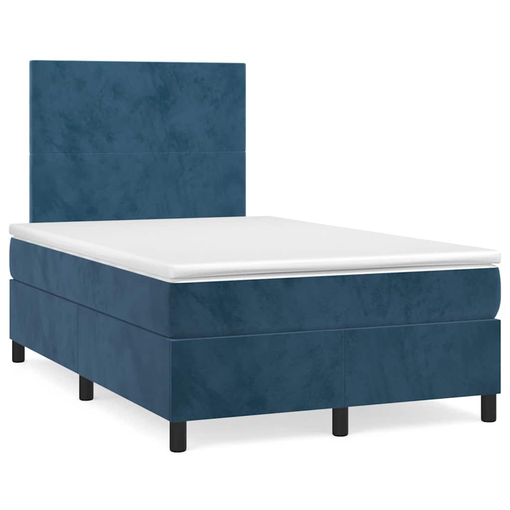 Boxspring met matras en LED fluweel donkerblauw 120x190 cm is nu te koop bij PeponiXL, paradijselijk wonen!