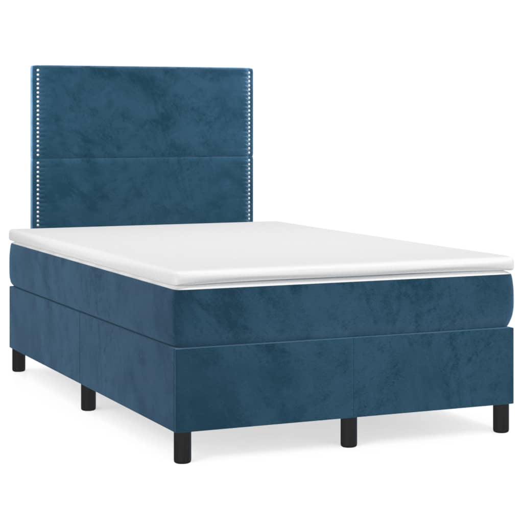 Boxspring met matras en LED fluweel donkerblauw 120x190 cm is nu te koop bij PeponiXL, paradijselijk wonen!