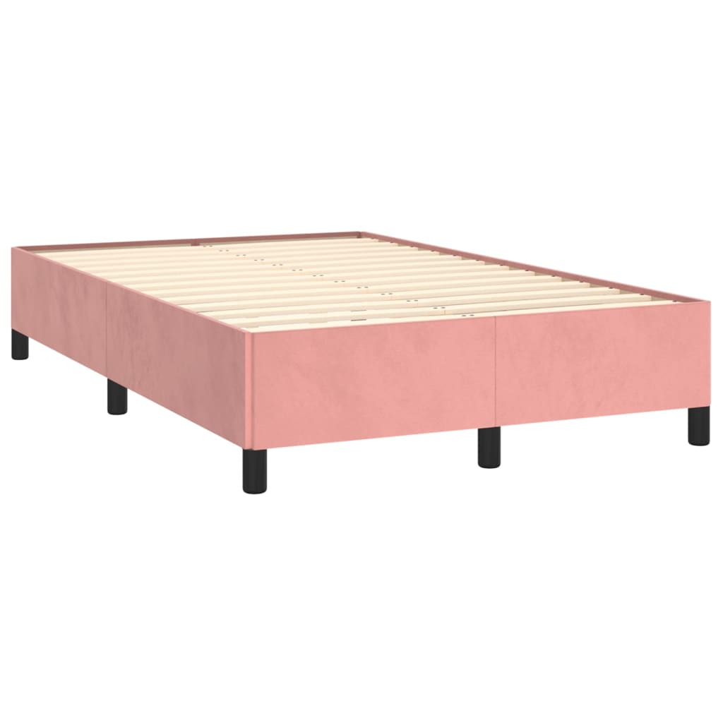 Boxspring met matras en LED fluweel roze 120x190 cm is nu te koop bij PeponiXL, paradijselijk wonen!