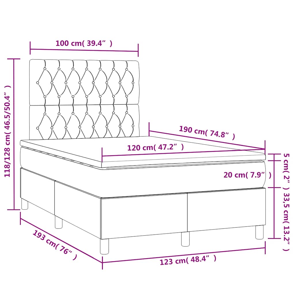 Boxspring met matras en LED fluweel donkergroen 120x190 cm is nu te koop bij PeponiXL, paradijselijk wonen!