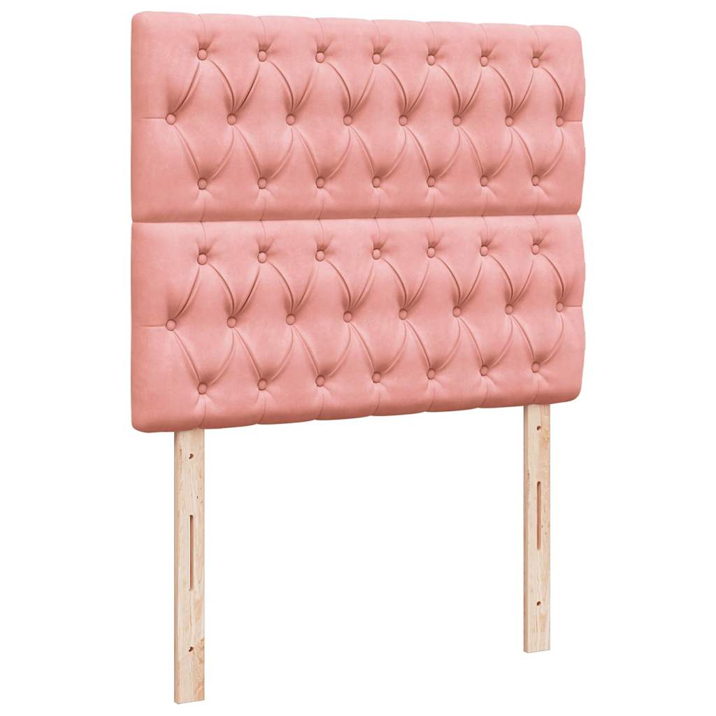 Boxspring met matras en LED fluweel roze 120x190 cm is nu te koop bij PeponiXL, paradijselijk wonen!