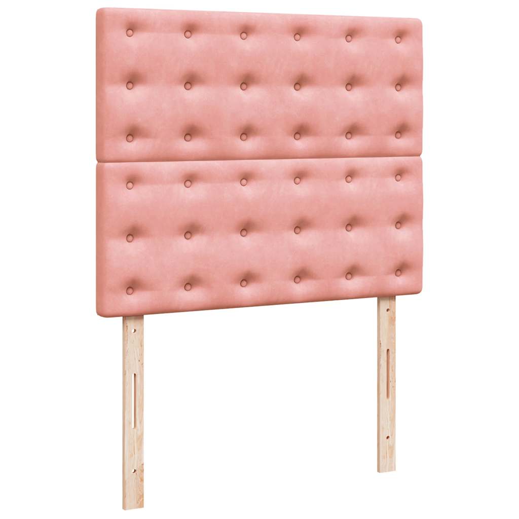 Boxspring met matras en LED fluweel roze 120x190 cm is nu te koop bij PeponiXL, paradijselijk wonen!