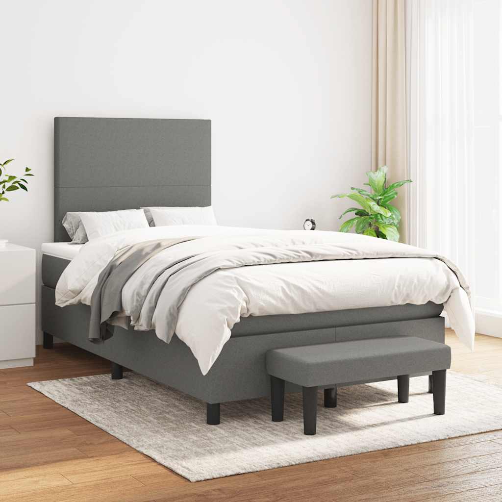 Boxspring met matras stof donkerbruin 120x190 cm is nu te koop bij PeponiXL, paradijselijk wonen!