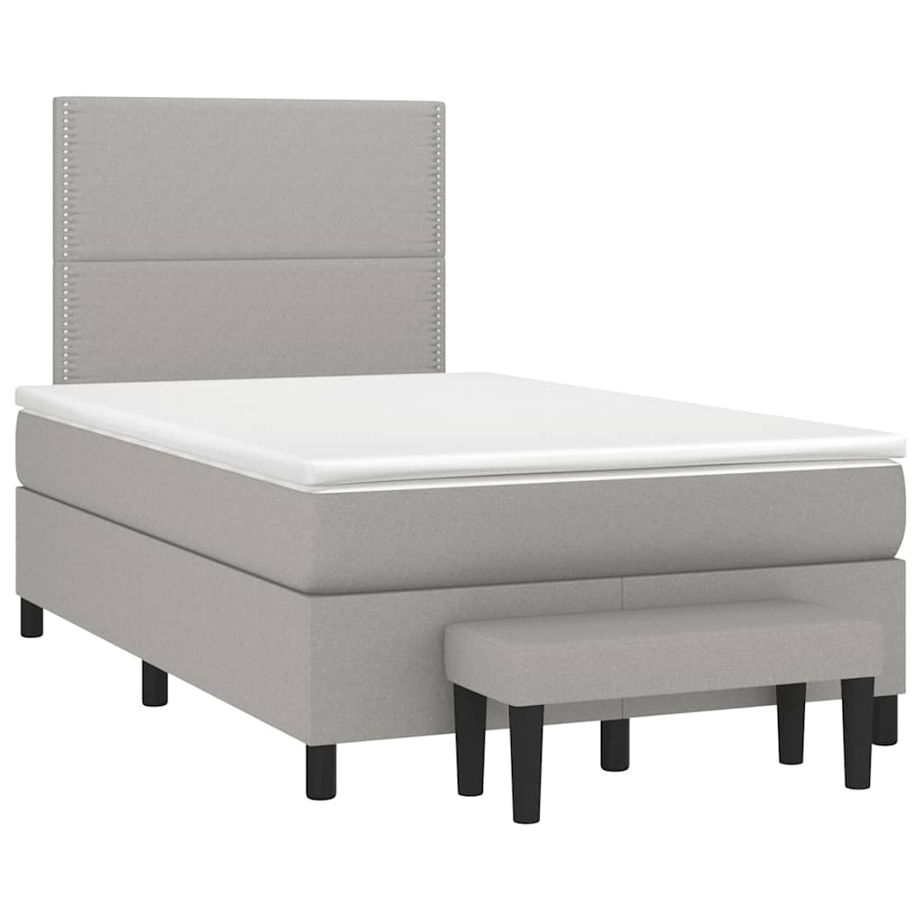 Boxspring met matras stof lichtgrijs 120x190 cm is nu te koop bij PeponiXL, paradijselijk wonen!