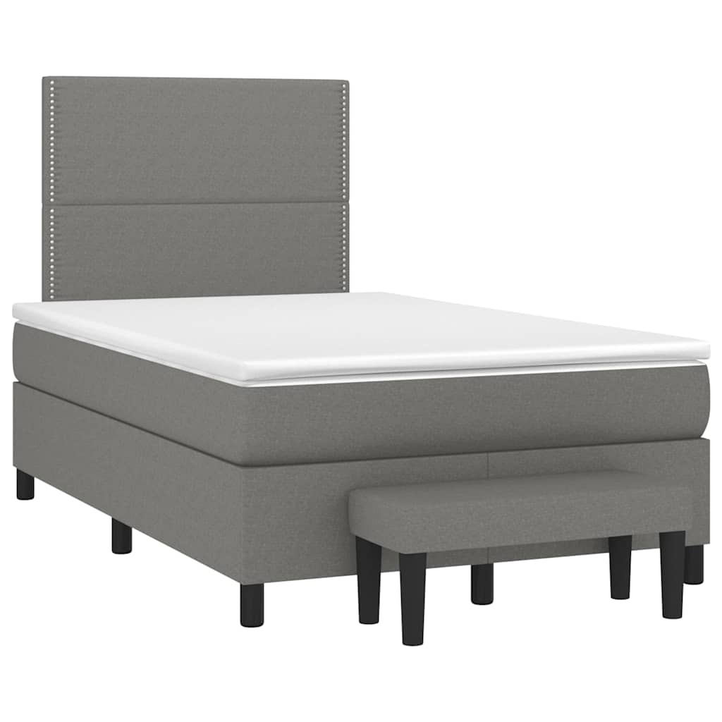 Boxspring met matras stof donkergrijs 120x190 cm is nu te koop bij PeponiXL, paradijselijk wonen!