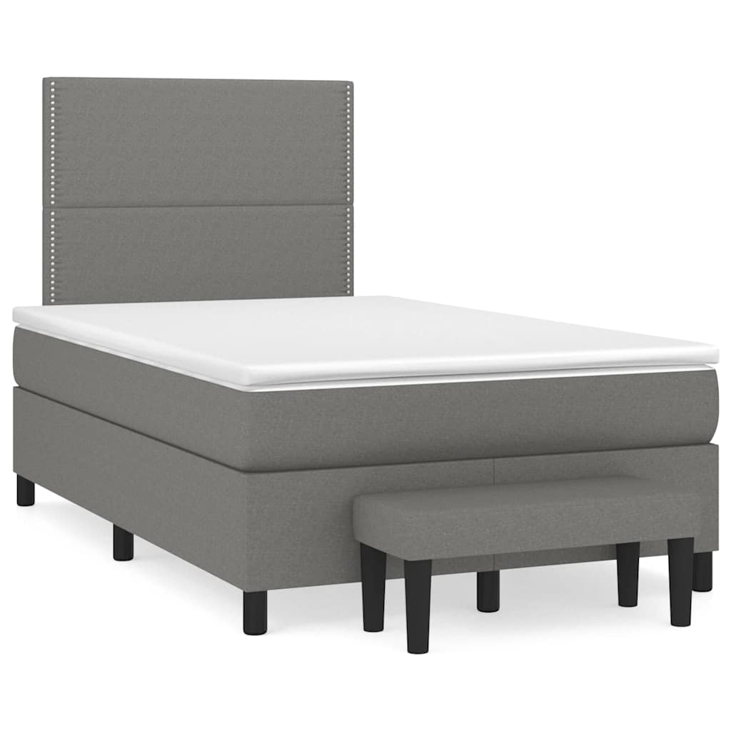 Boxspring met matras stof donkergrijs 120x190 cm is nu te koop bij PeponiXL, paradijselijk wonen!