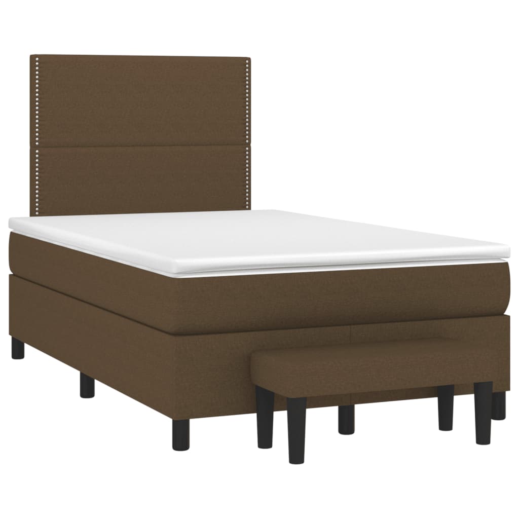 Boxspring met matras stof donkerbruin 120x190 cm is nu te koop bij PeponiXL, paradijselijk wonen!