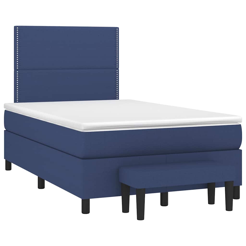 Boxspring met matras stof blauw 120x190 cm is nu te koop bij PeponiXL, paradijselijk wonen!