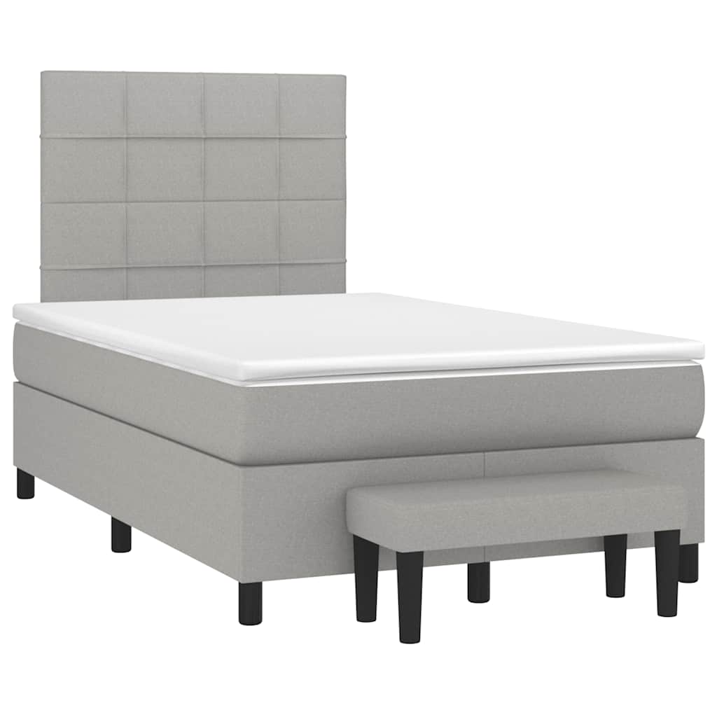 Boxspring met matras stof lichtgrijs 120x190 cm is nu te koop bij PeponiXL, paradijselijk wonen!