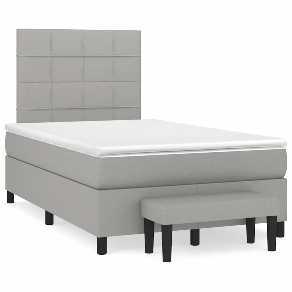 Boxspring met matras stof lichtgrijs 120x190 cm is nu te koop bij PeponiXL, paradijselijk wonen!
