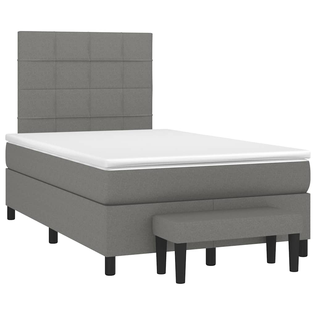 Boxspring met matras stof donkergrijs 120x190 cm is nu te koop bij PeponiXL, paradijselijk wonen!