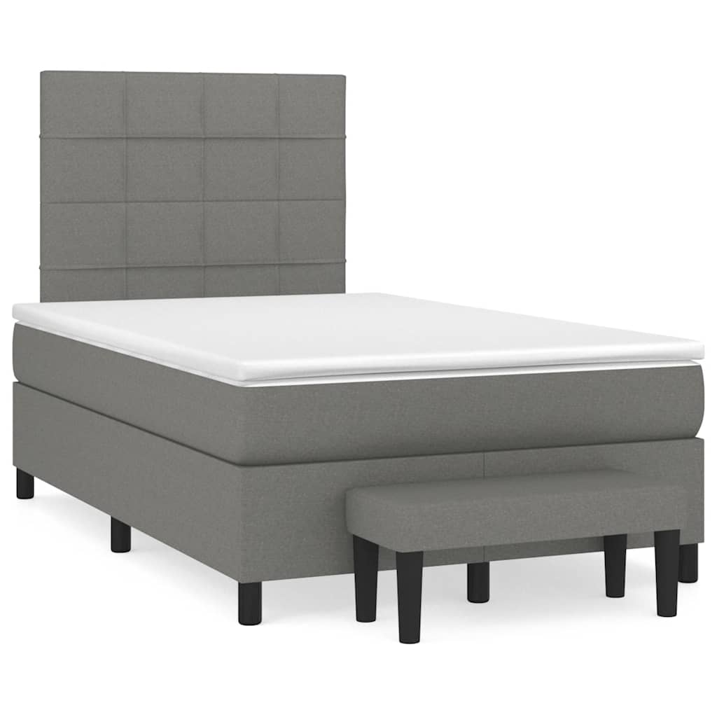 Boxspring met matras stof donkergrijs 120x190 cm is nu te koop bij PeponiXL, paradijselijk wonen!