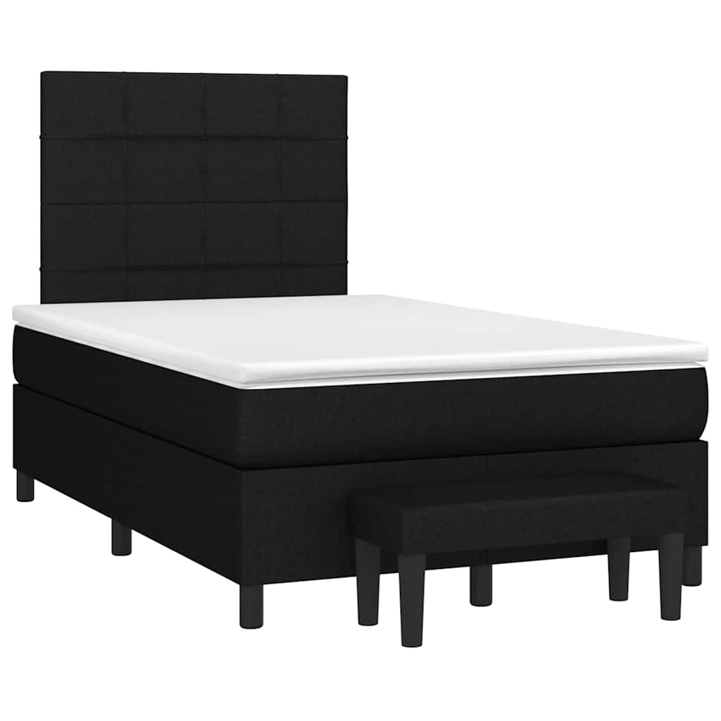 Boxspring met matras stof zwart 120x190 cm is nu te koop bij PeponiXL, paradijselijk wonen!