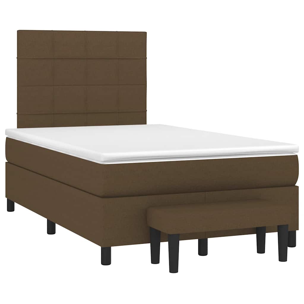 Boxspring met matras stof donkerbruin 120x190 cm is nu te koop bij PeponiXL, paradijselijk wonen!