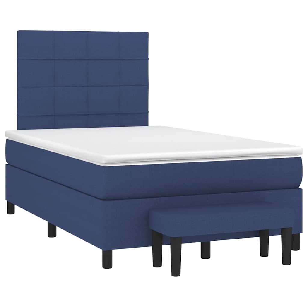 Boxspring met matras stof blauw 120x190 cm is nu te koop bij PeponiXL, paradijselijk wonen!