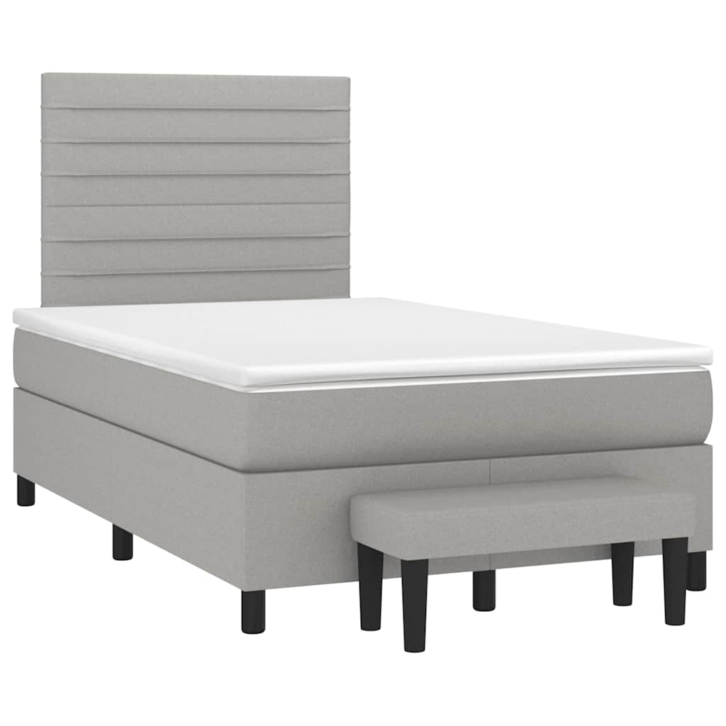 Boxspring met matras stof lichtgrijs 120x190 cm is nu te koop bij PeponiXL, paradijselijk wonen!