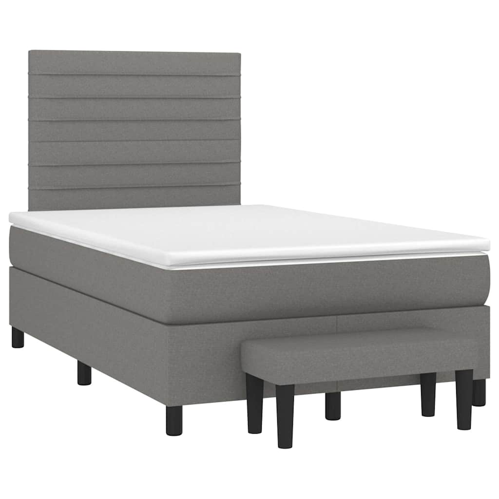 Boxspring met matras stof donkergrijs 120x190 cm is nu te koop bij PeponiXL, paradijselijk wonen!