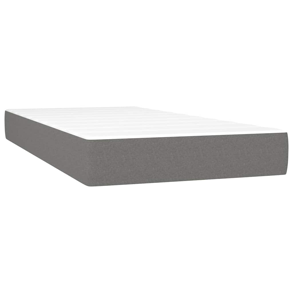 Boxspring met matras stof donkergrijs 120x190 cm is nu te koop bij PeponiXL, paradijselijk wonen!
