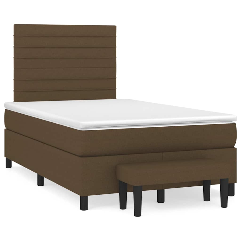 Boxspring met matras stof donkerbruin 120x190 cm is nu te koop bij PeponiXL, paradijselijk wonen!