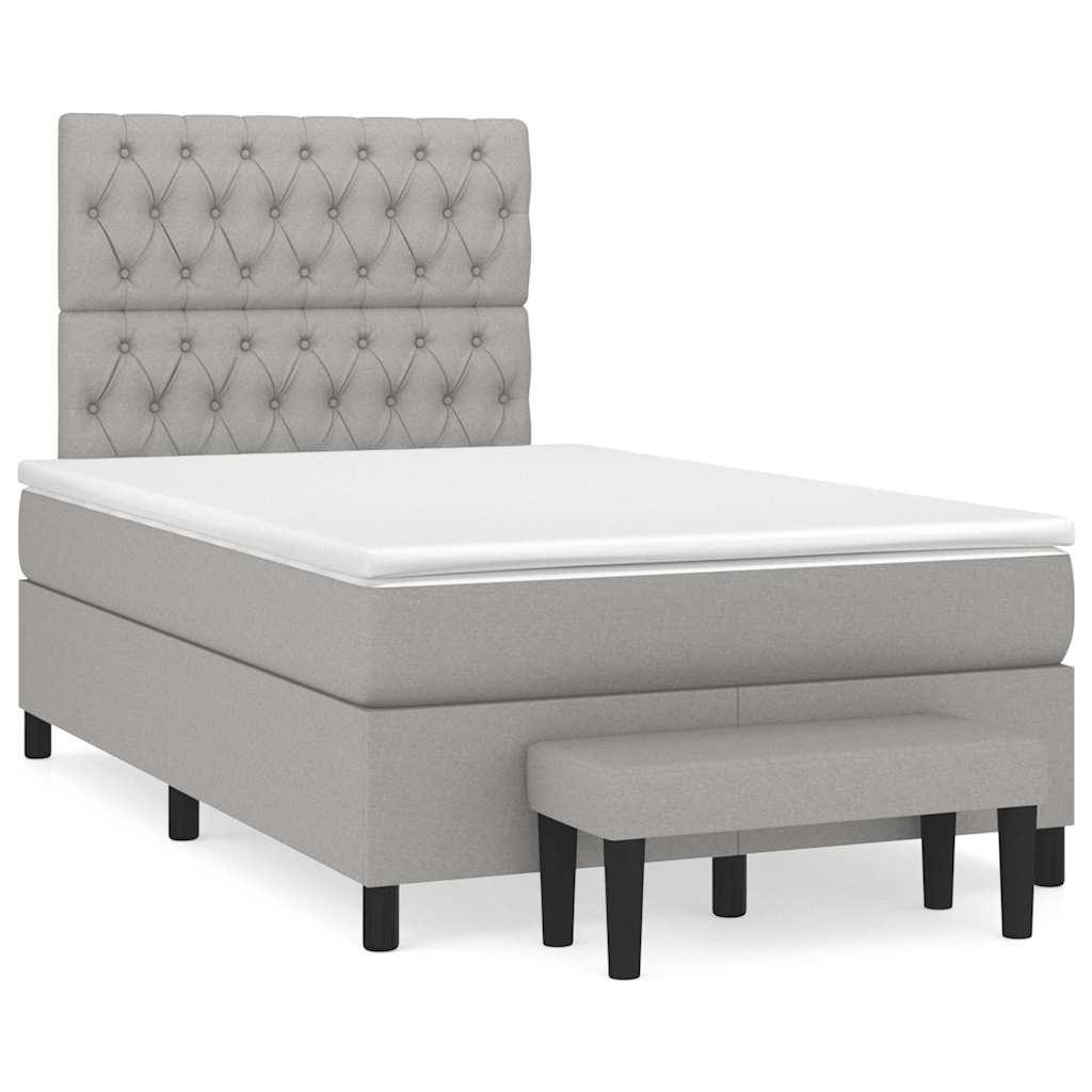 Boxspring met matras stof lichtgrijs 120x190 cm is nu te koop bij PeponiXL, paradijselijk wonen!