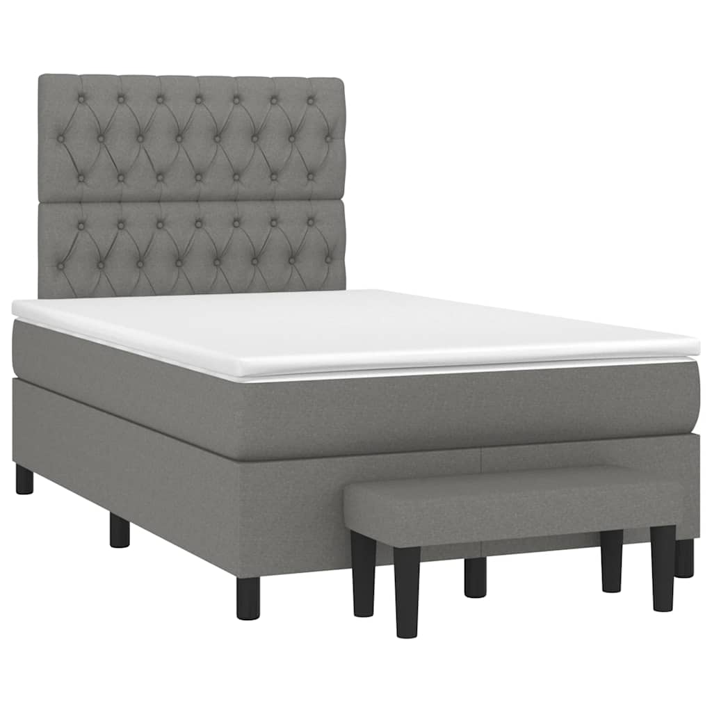 Boxspring met matras stof donkergrijs 120x190 cm is nu te koop bij PeponiXL, paradijselijk wonen!