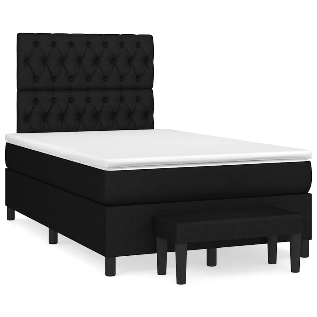 Boxspring met matras stof zwart 120x190 cm is nu te koop bij PeponiXL, paradijselijk wonen!