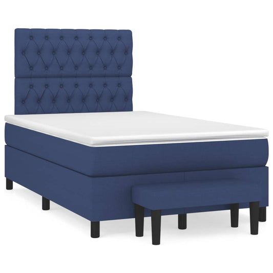 Boxspring met matras stof blauw 120x190 cm is nu te koop bij PeponiXL, paradijselijk wonen!