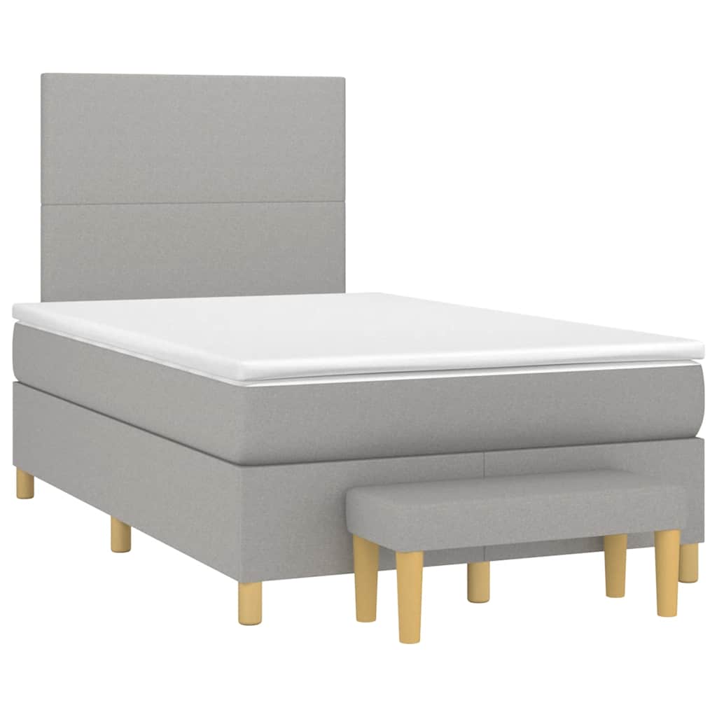 Boxspring met matras stof lichtgrijs 120x190 cm is nu te koop bij PeponiXL, paradijselijk wonen!